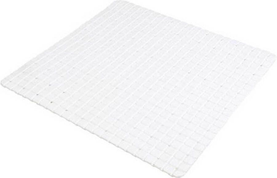 Urban Living Badkamer douche anti slip mat rubber voor op de vloer parel wit 55 x 55 cm
