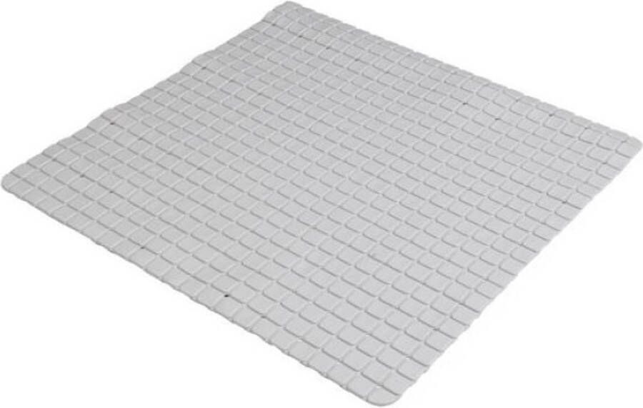 Urban Living Badkamer douche anti slip mat rubber voor op de vloer steengrijs 55 x 55 cm