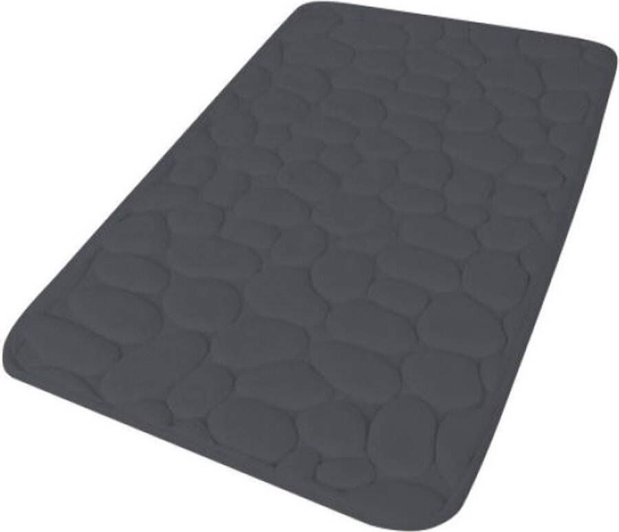 Urban Living Badkamerkleedje badmat tapijt memory foam antraciet 50 x 80 cm anti slip