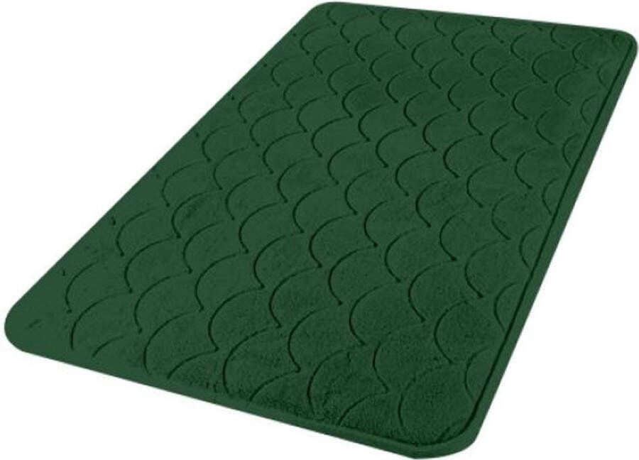 Urban Living Badkamerkleedje badmat tapijt memory foam donkergroen 50 x 80 cm anti slip