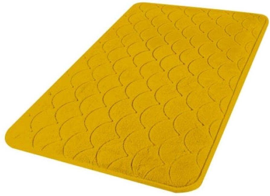 Urban Living Badkamerkleedje badmat tapijt memory foam oker geel 50 x 80 cm anti slip