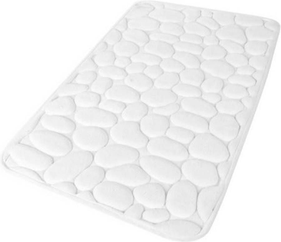 Urban Living Badkamerkleedje badmat tapijt memory foam parel wit 50 x 80 cm anti slip