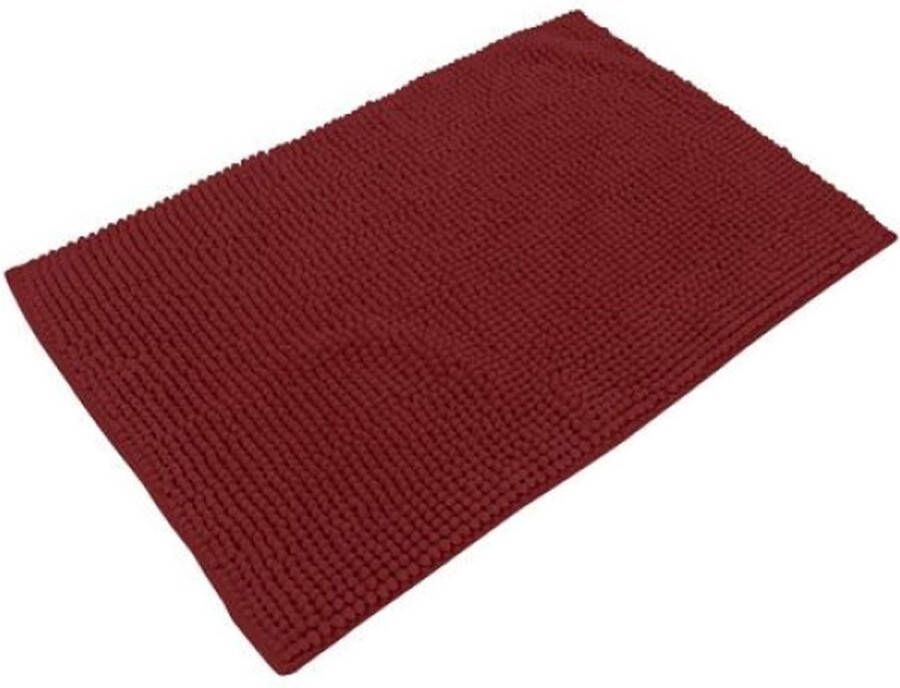 Urban Living Badkamerkleedje badmat tapijt voor op de vloer donkerrood 50 x 80 cm anti slip