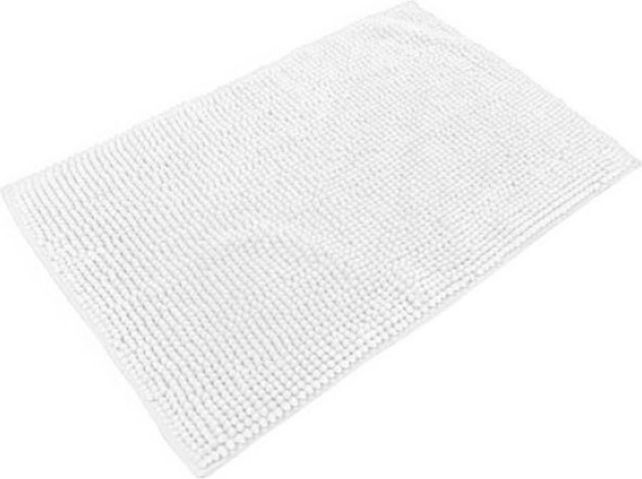 Urban Living Badkamerkleedje badmat tapijt voor op de vloer parel wit 50 x 80 cm anti slip