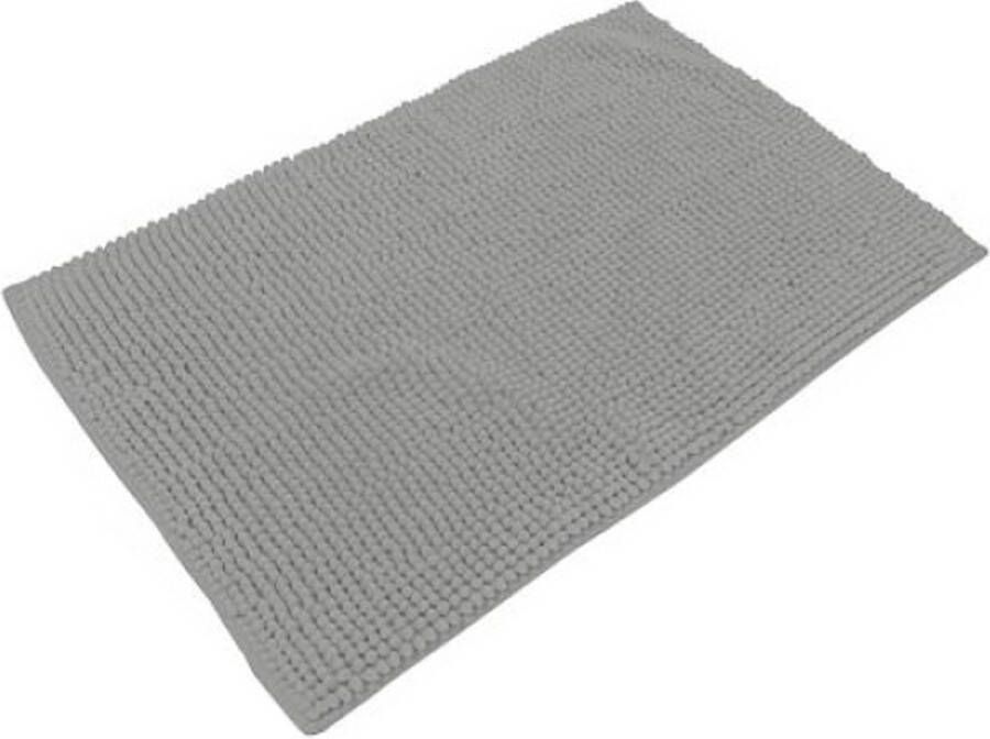 Urban Living Badkamerkleedje badmat tapijt voor op de vloer steengrijs 50 x 80 cm anti slip