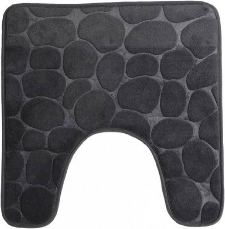 Urban Living Badkamerkleedje wc badmat tapijt memory foam antraciet 49 x 49 cm