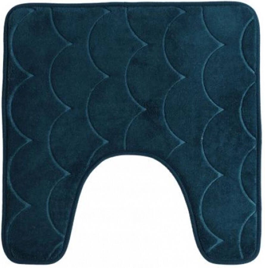 Urban Living Badkamerkleedje wc badmat tapijt memory foam donkerblauw 49 x 49 cm