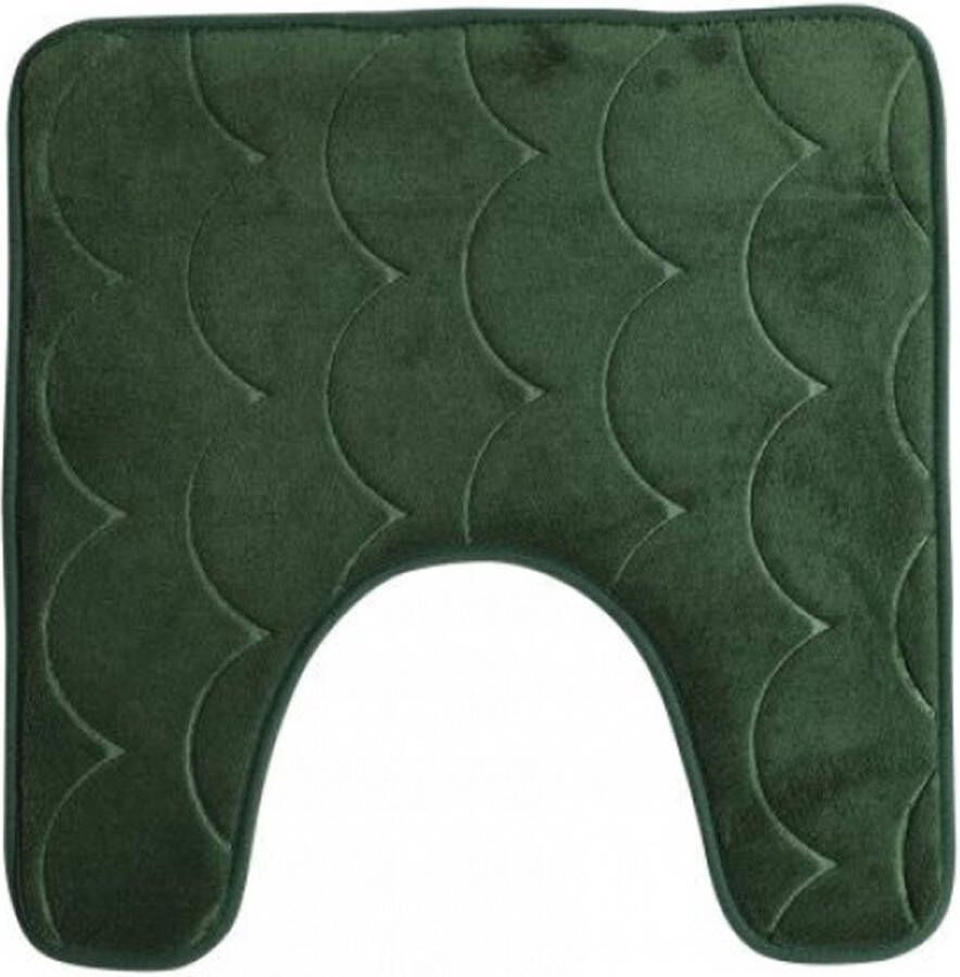 Urban Living Badkamerkleedje WC badmat tapijt memory foam donkergroen 49 x 49 cm