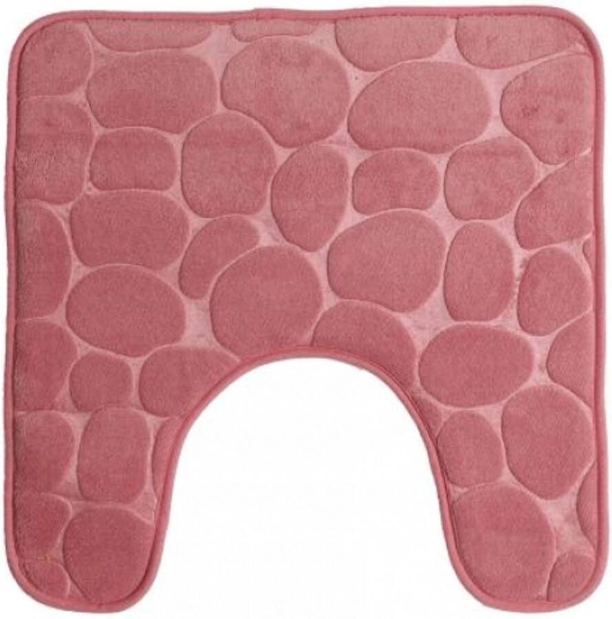 Urban Living Badkamerkleedje wc badmat tapijt memory foam oud roze 49 x 49 cm Badmatjes