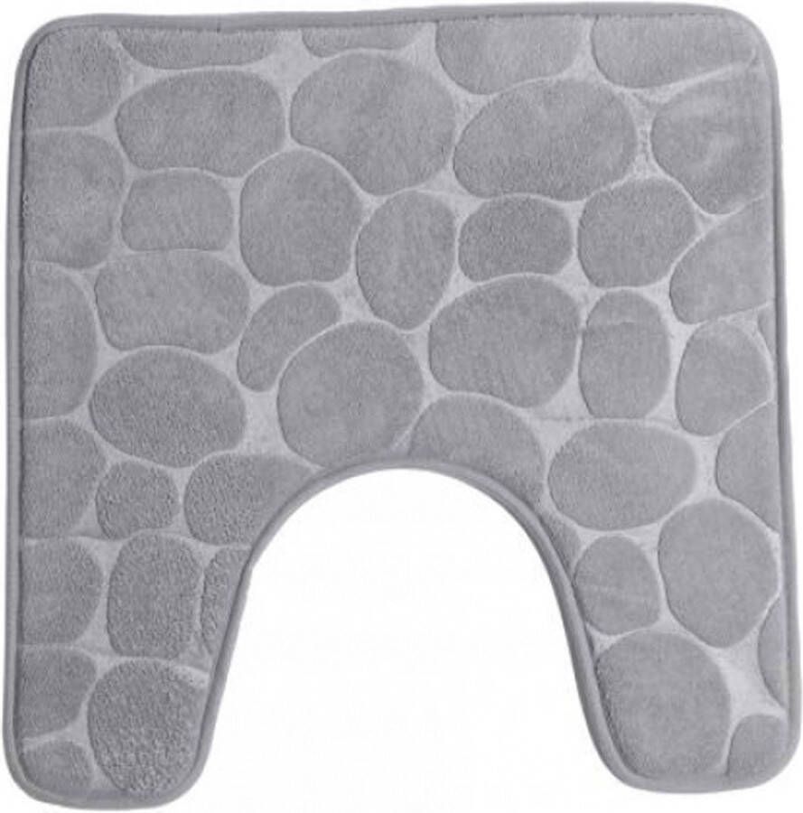 Urban Living Badkamerkleedje wc badmat tapijt memory foam steengrijs 49 x 49 cm