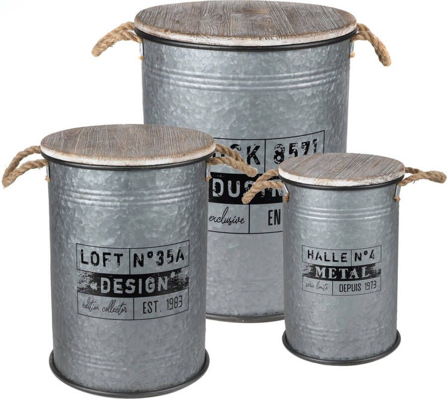 Urban Living METALEN KAN X3 S:27XH41CM M:33 5XH47CM L:40XH52CM