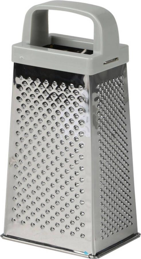 Urban Living Keuken hand rasp 4-zijdig met kunststof handvat zilver grijs 9 x 7 x 20 cm Raspen