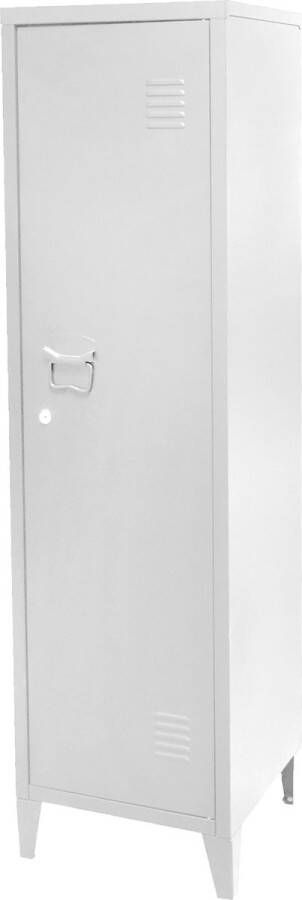 4Goodz Urban Living Metalen Locker Industrieel 38x38x137 cm Wit