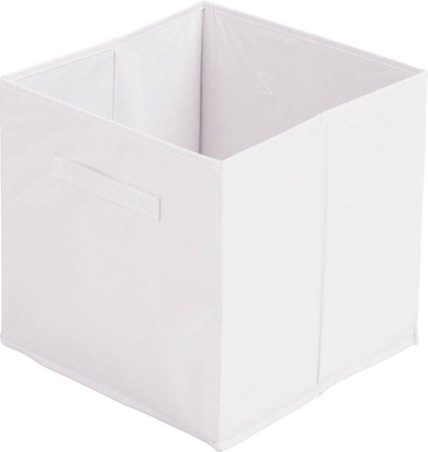 Urban Living Opbergmand kastmand Square Box karton kunststof 29 liter wit 31 x 31 x 31 cm Vakkenkast manden