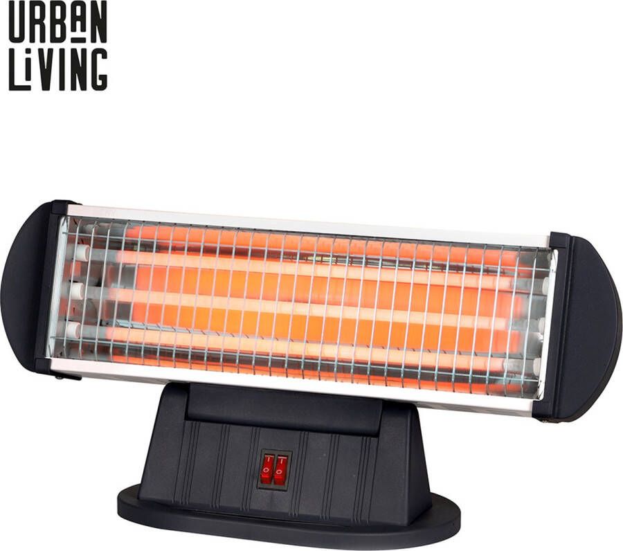 Urban Living Quartz Heater Tafelmodel Verwarming voor op Bureau 3 Warmtestanden 1200W Zwart Kachel Verwarming Electrisch