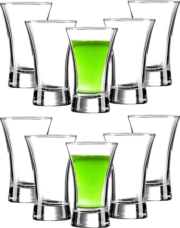 Urban Living Shotglaasjes borrelglazen Krosno transparant glas 12x stuks 40 ml shotjes