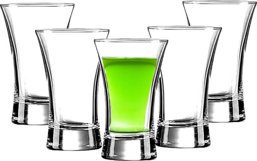 Urban Living Shotglaasjes borrelglazen Krosno transparant glas 6x stuks 40 ml shotjes