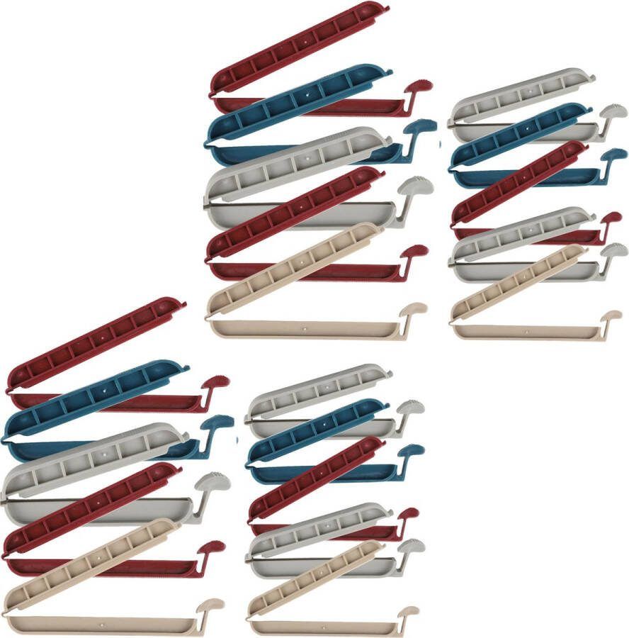 Urban Living Vershoudclips afsluitclips 20x gekleurd kunststof 8 en 10 cm zaksluiters