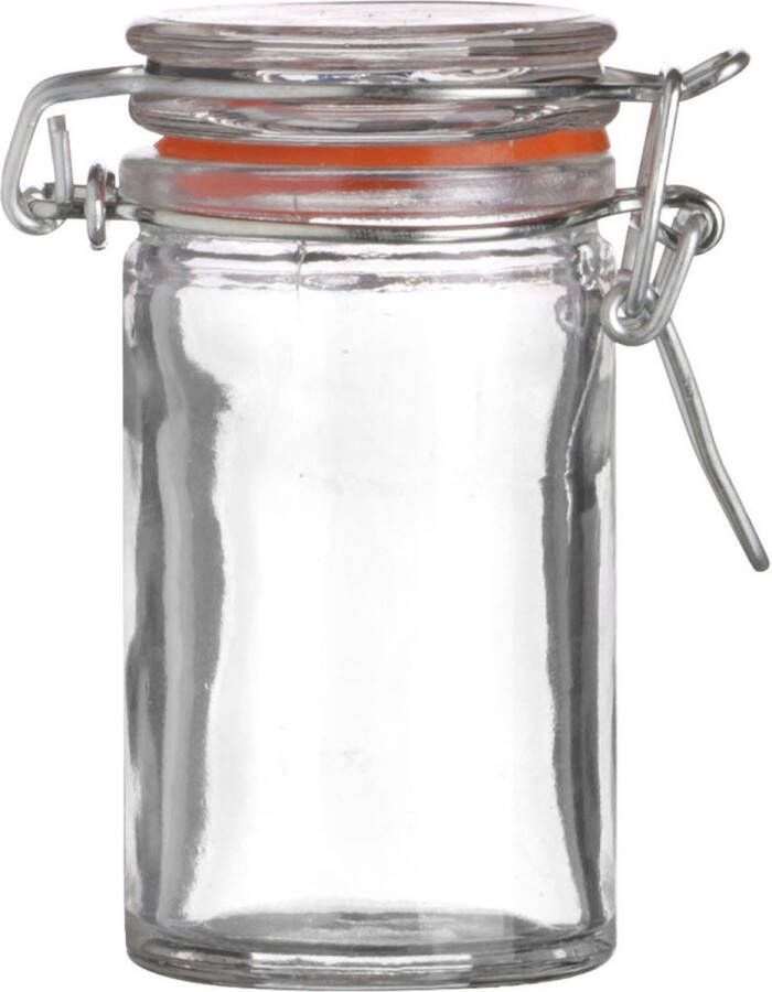 Urban Living Voorraadpotje kruidenpotje mini 70 ml glas met beugelsluiting Voorraadpot