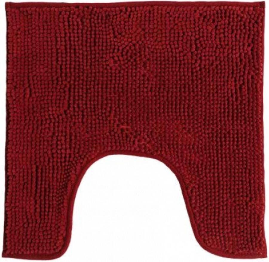 Urban Living WC Toilet Badkamerkleedje badmat tapijt voor op de vloer donkerrood 49 x 49 cm