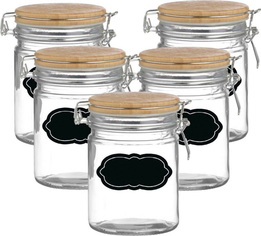 Urban Living Weckpot inmaakpot 10x 700 ml glas met beugelsluiting incl. etiketten Weckpotten