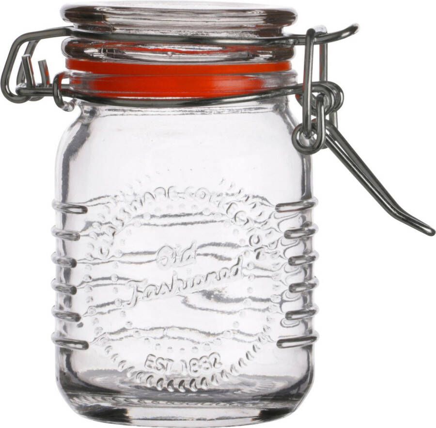 Urban Living Voorraadpotje kruidenpotje mini 70 ml glas beugelsluiting D5 x H8 cm Voorraadpot