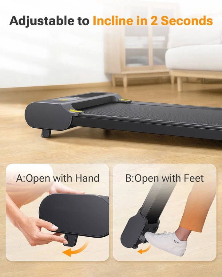 UREVO Loopband Wandelband Walking Pad 6 4 km u met Incline Levels Treadmill Loopband Elektrisch Fitness