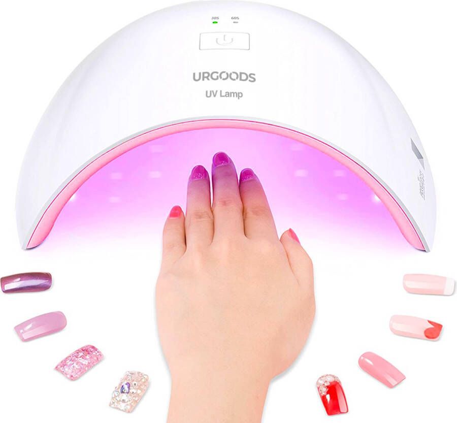 URGOODS LED UV Lamp Gelnagels Nagellamp voor Gellak LED Lamp Nagels 24W Energiebesparend Wit