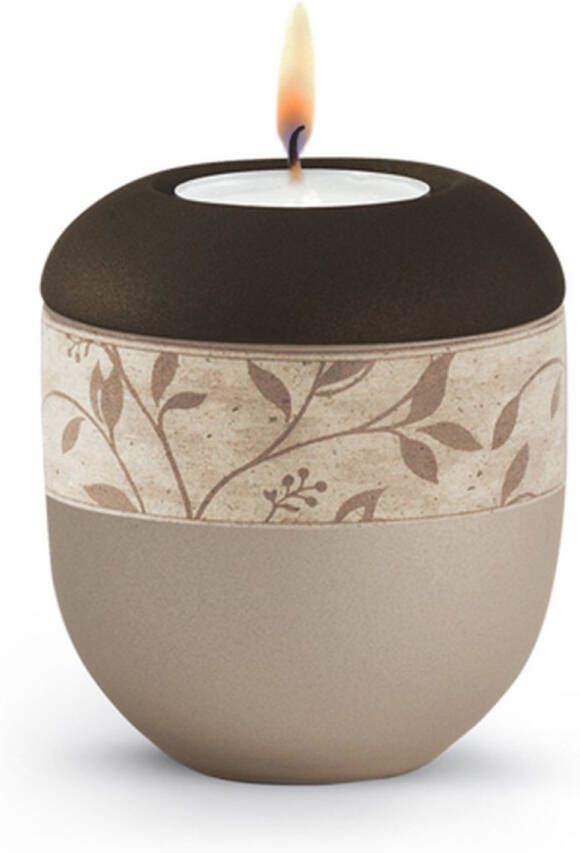 UrnExpert Mini urn met herdenkingslicht champagne twijgendecoratie mini-urnen mini urnen voor mensen mini urn voor as volwassen kleine urne voor as mens mini urn waxinelichthouder mini-urnen met kaarsje