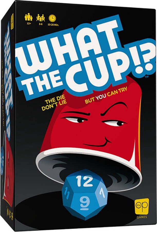 Usaopoly What the Cup!?™ Party Spel Sociaal Bluf Dobbelsteen Spel Voor 3 tot 6 Spelers Vanaf 12 Jaar Engelstalige Spelregels