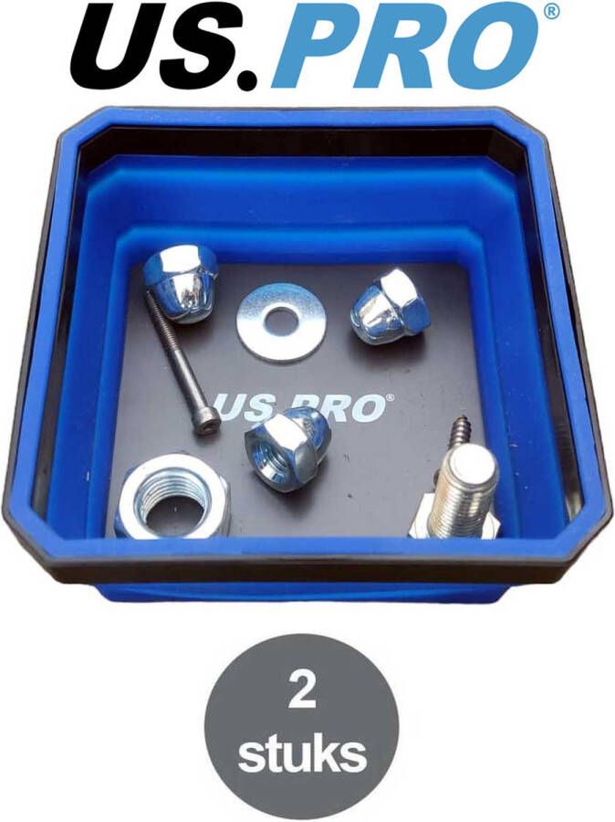 US.PRO Tools by Bergen Magneetschaal voor het ordenen van bouten schroefjes moeren ringen en andere kleine metalen voorwerpen (2 stuks)
