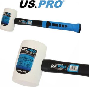 US.PRO Tools by Bergen Rubber hamer stratenmakershamer wit niet strepend 900 gram (400 mm lang)