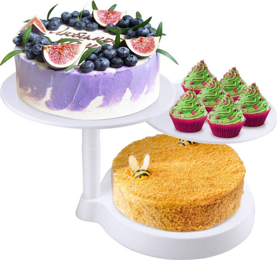 Uten Afneem Taartplateau Met Voet UkA018 3 Laags Cake Standaard Taartstandaard Taartschaal Op Voet Ø 28cm Ø 28cm Ø 29cm