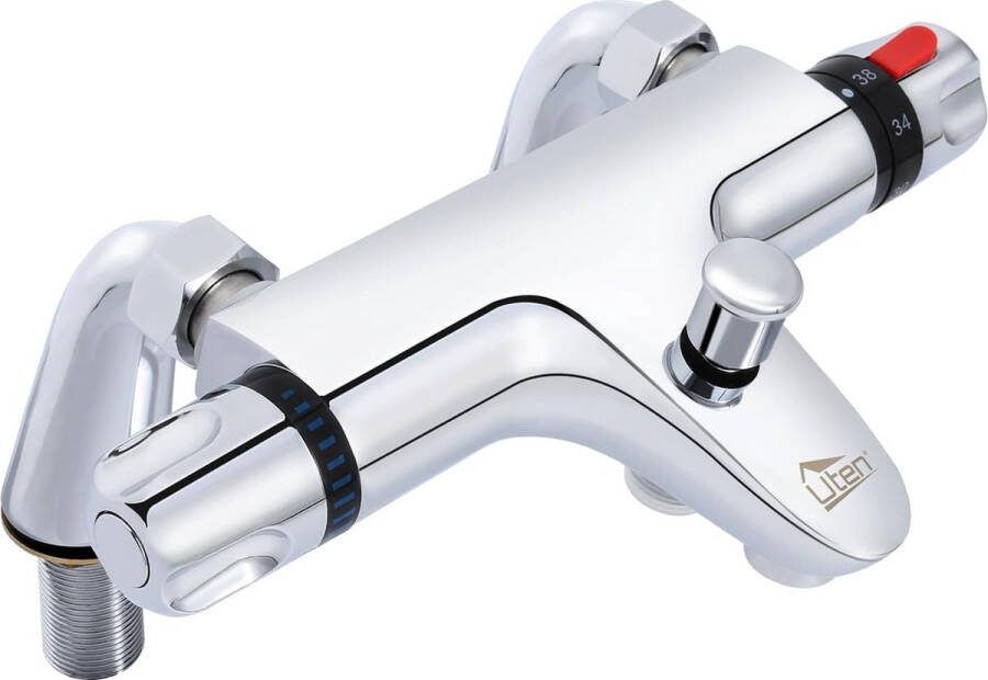 Uten AL-829N Thermostatische Badkraan Mengkraan 38°C veiligheidsslot Hartafstand 15 cm Chroom