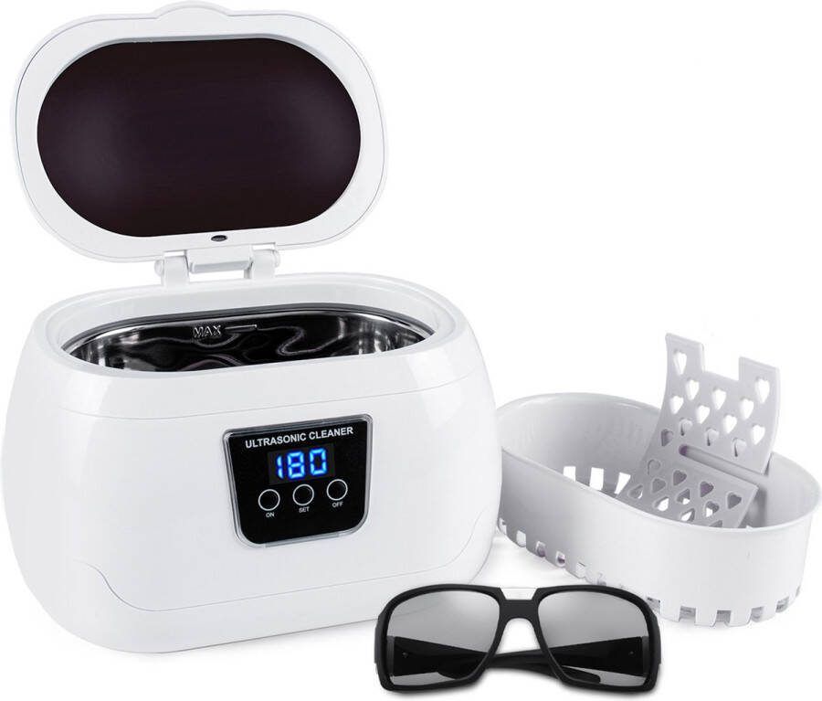 Uten Ultrasoon Reiniger Reinigingsapparaat voor Sieraden en Brillen Ultrasone Schoonmaken Ultrasonic Cleaner 5 Tijds modi voor bril sieraden horloges kunstgebitten en ringen 600 ml