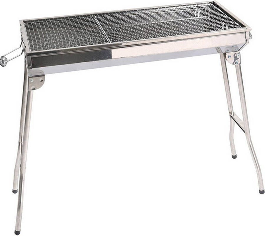 Uten Opvouwbare Houtskoolbarbecue Smoker Barbecue XL Grilloppervlak (LxB) 73 x 33 cm BBQ Grill RVS