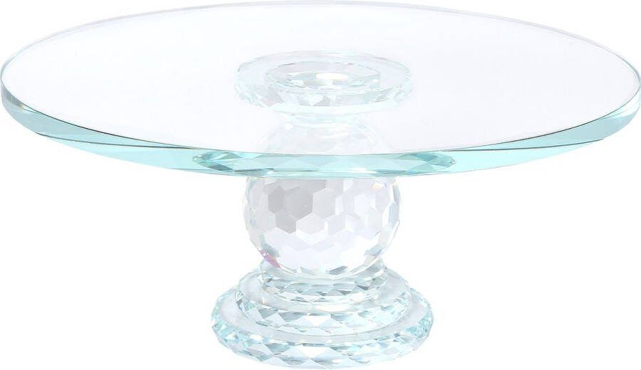 Uten Taartplateau met voet Taartplateau Draaibaar Taartschaal Taartstandaard Diameter 27 cm Voor decoratie en presenteren Kristallen glas A-Stijl