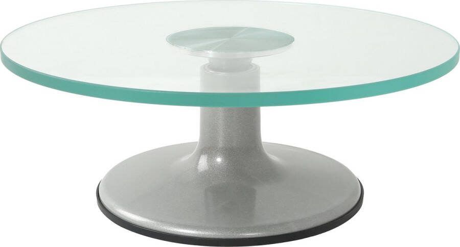 Uten Taartplateau met voet Taartplateau Draaibaar Taartschaal Taartstandaard Diameter 30 cm Voor decoratie en presenteren Gehard glas