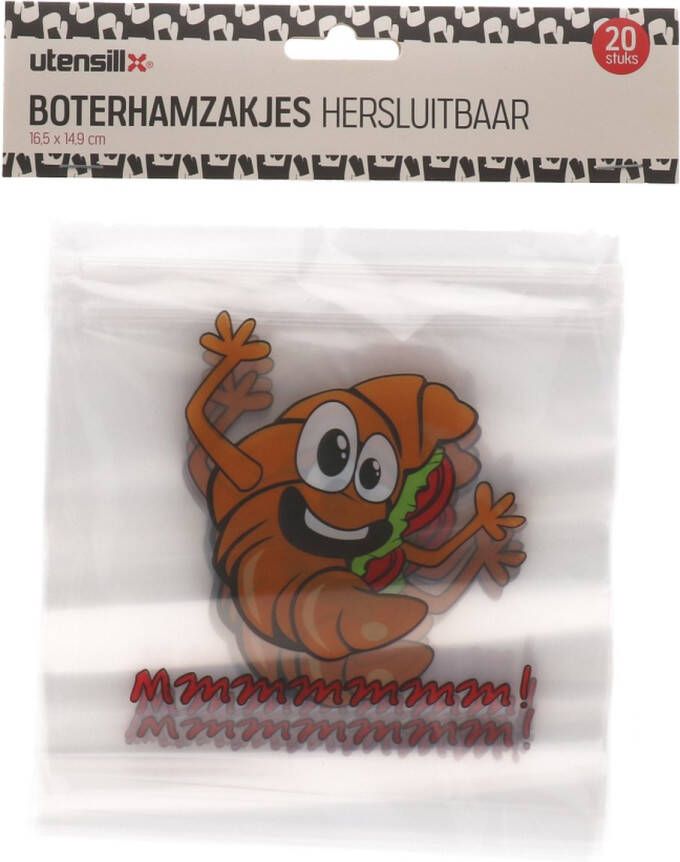 Utensill Boterham zakjes met figuur Boterhamzakjes Zelfsluitende boterham zakjes Voor kinderen 20 stuks