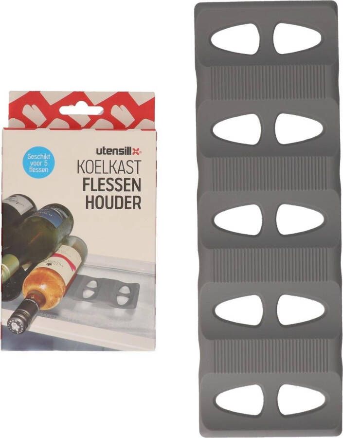 Utensill Flessenhouder koelkast wijnhouder Wijnrek 5 Flessen | Flessenrek | Wijn Accessoires | Wijnkast | Wijnrek ruber | Wijnrekken | Wijnfleshouder | Wijnhouder | grijs | drankhouder |