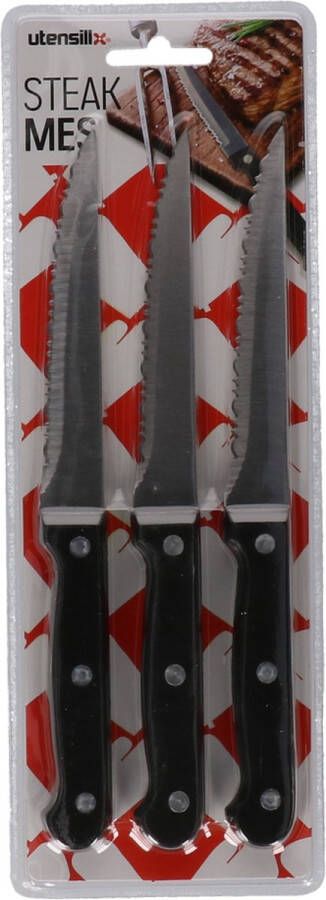 Utensill Steakmes 3 stuks Set van 3 roestvrij stalen steakmessen