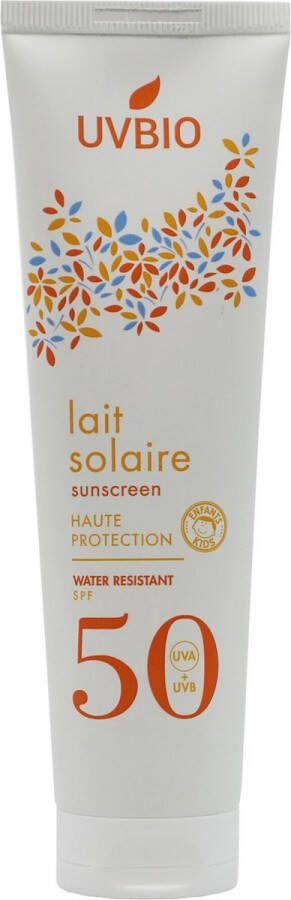 UVBIO Zonbescherming Sunscreen SPF 50 Biologisch Waterproof Gezicht en Lichaam 100ml voor het hele gezin vanaf 3 jaar