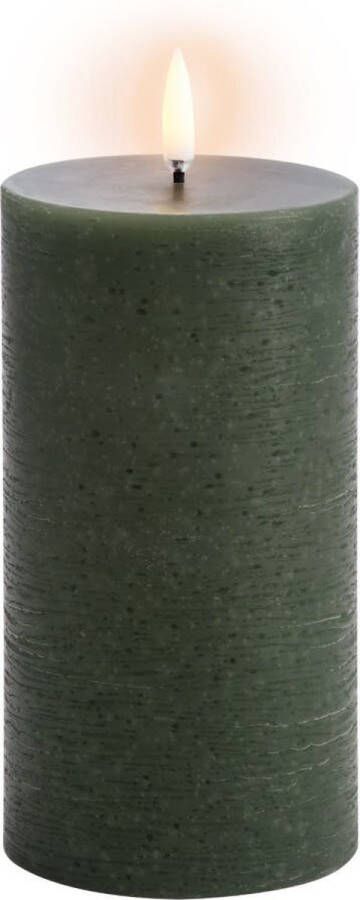Uyuni led-kaars Rustic 7 8 x 15cm olive green