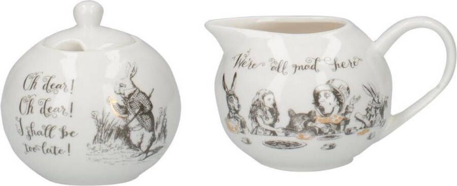 V&A Melk -en Suiker Set Porselein 0.2 L | Alice in Wonderland