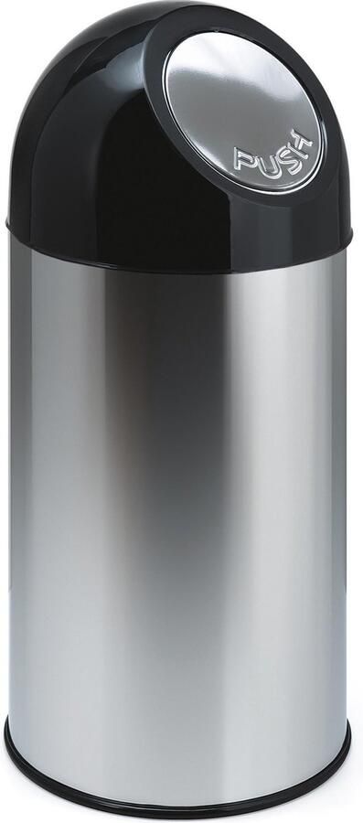 V-Part Pushbin Prullenbak 40 l RVS Zwart