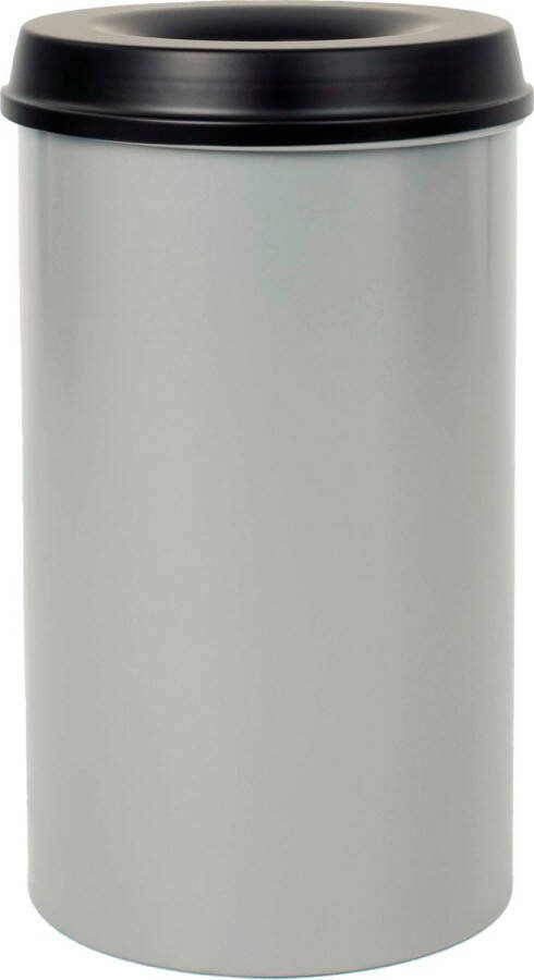 V-Part Vlamdovende papierbak 20 ltr Steel aluminiumgrijs zwart