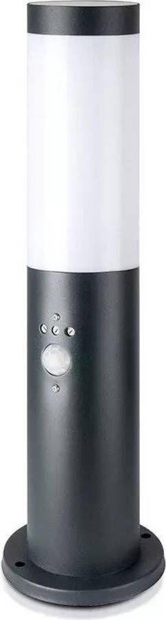 V-tac LED Sokkellamp Dally S Antraciet Incl. Bewegingssensor en schemerschakelaar E27 Fitting IP44 45 cm Staande buitenlamp vloerlamp buiten LED