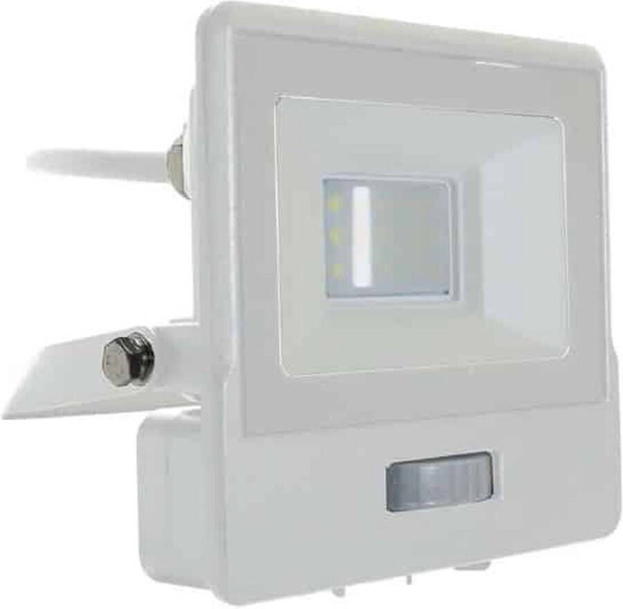 V-TAC Vt-118s-1-w Led Schijnwerpers Met Pir Sensor Samsung Ip65 Wit 10w 735 Lumen