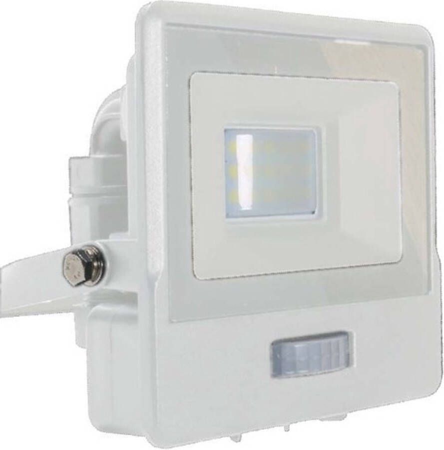 V-TAC Vt-118s-w Led Schijnwerpers Met Pir Sensor Samsung Ip65 Wit 10w 735 Lumen