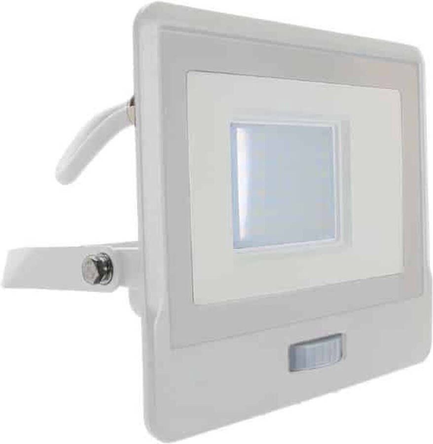 V-TAC Vt-138s-1-w Led Schijnwerpers Met Pir Sensor Samsung Ip65 Wit 30w 2340 Lumen